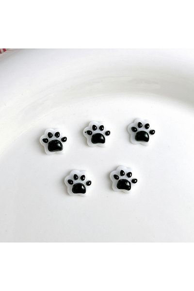 Choice White 30PCS 30PCS Double Colors Kawaii Puppy Claws Resin Nail Charms Luminous Creative Cat Paws Anim