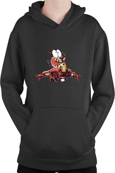 OEM Kids Hoodie Ironman Courage Scared Fly Superhero Cartoon