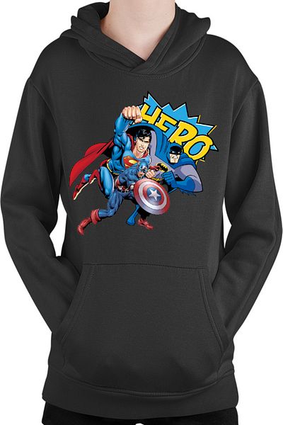 OEM Kids Hoodie Batman Superman Captain America Save Earth