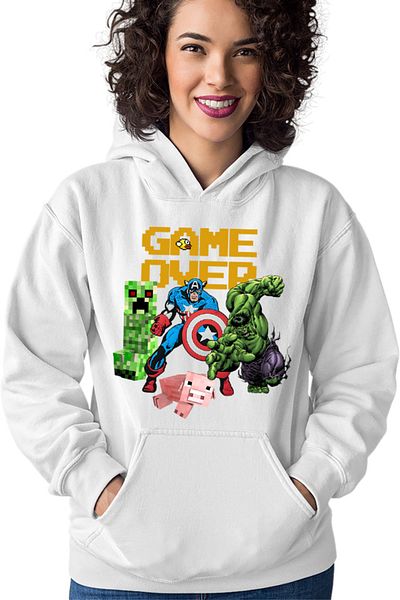 OEM Women's Hoodie Captain America Minecraft Creeper Comic Book
