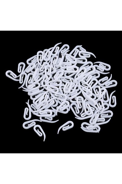 Choice 200PCS 100-200pcs White Hanging Curtain Hooks Household Plastic Window Hanger Curtain Curtain Hooks