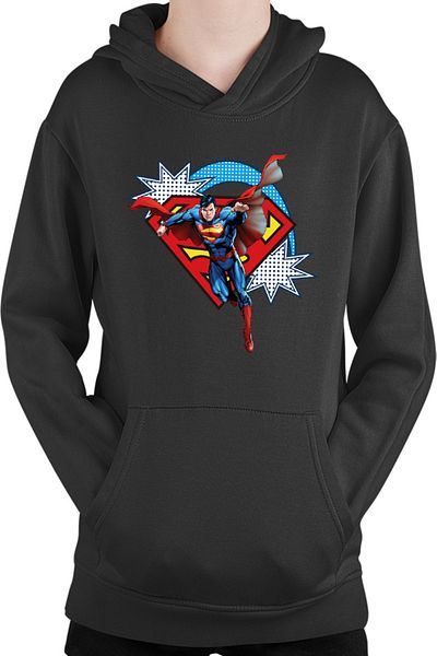 OEM Superman Kids Hoodie Retro Comics Illustration Cosplay Logo
