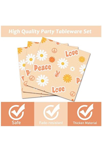 Yelajoy Disposable Birthday Plates Dinnerware Set,Vintage Dinnerware with Daisy Flowers,Party Supplies