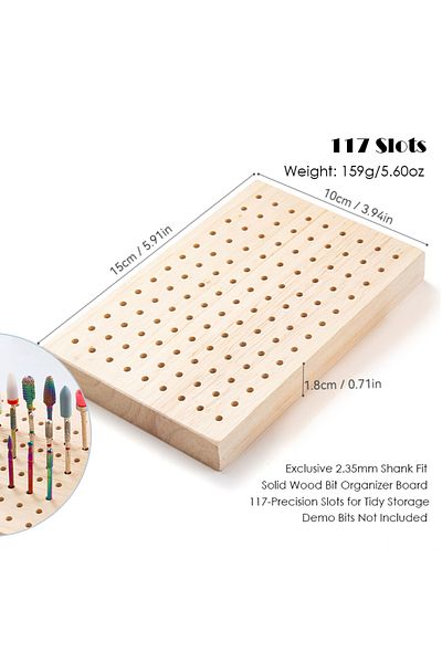 Choice 117 slots 18/61/81 Slots Polishing Head Storage Wood Nail Drill Bit Organizer Tray Milling Cutter Ho