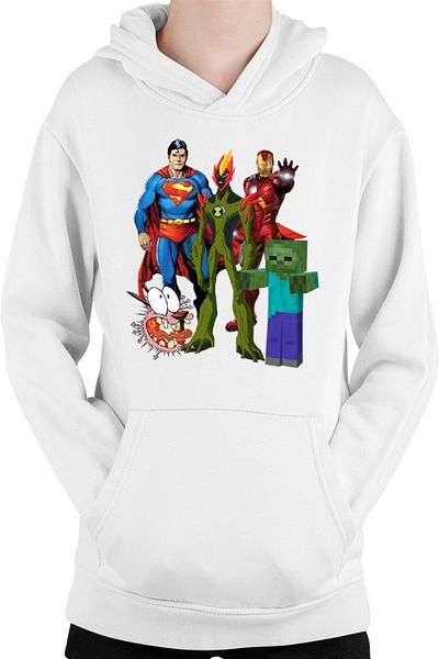OEM Kids Hoodie Superman Minecraft Zombie Courage Ironman Ben10