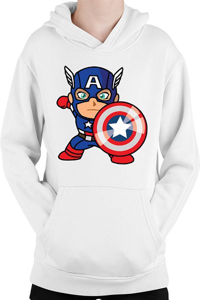 OEM Kids' Captain America Chibi Steve Rogers Top Secret Hoodie