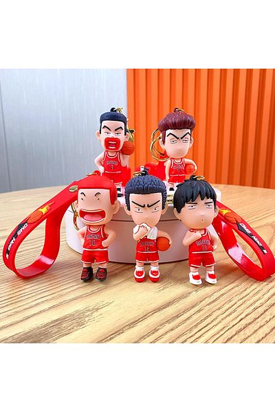 Choice 6 cm 5PCS Japanese Slam Dunk Master Basketball Key Chain Rukawa Kaaba Sakuragi Flower Road Car Bag P