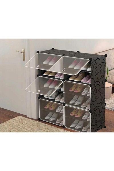 Mercaton Dulap modular pentru depozitare incaltaminte, Mercaton, plastic, 6 compartimente, 12 rafturi, 85x31x