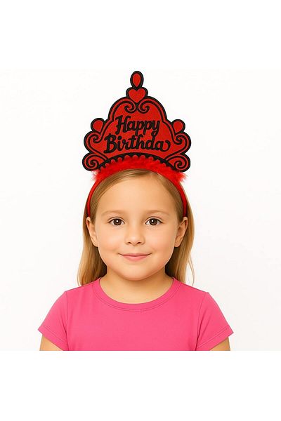 MarDyHome Red Happy Birthday Princess Crown – Birthday Crown Accessory