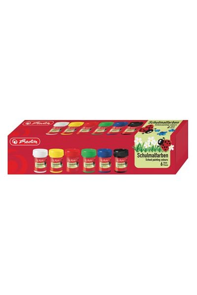 Herlitz Gouache Paints, Material Liquid Paint, 25 ml/Color, Color Assorted, Set 6 Colors