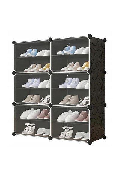 Mercaton Dulap modular pentru depozitare incaltaminte, Mercaton, plastic, 6 compartimente, 12 rafturi, 85x31x