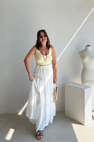 ELVAN TOLON White Maxi Skirt