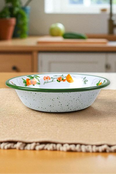İnci Emaye 24 cm Enameled Bowl, Pit Plate, Salad Plate, Chips Plate