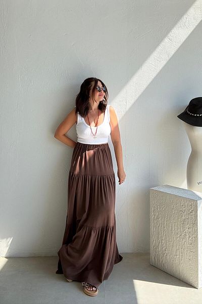 ELVAN TOLON Brown Maxi Skirt