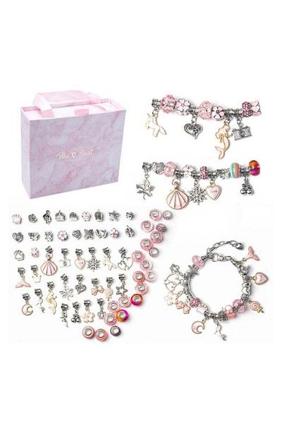 COOYA Children's DIY toys,DIY Beads bracelets Toy Craft Art Kit with Chains,gift for children,girls