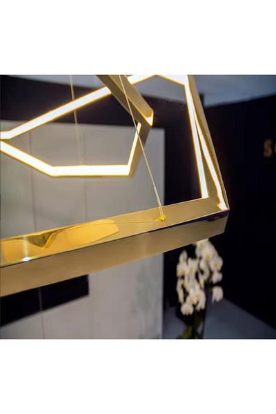 Hummer Modern hexagonal chandelier, two levels