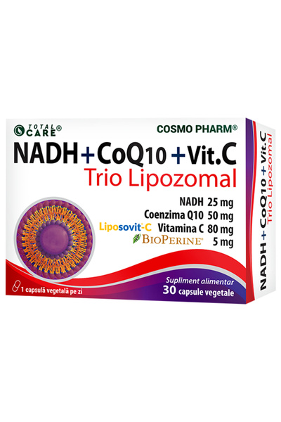 Cosmopharm NADH + COENZIMA Q10 + VITAMINA C - Trio Lipozomal