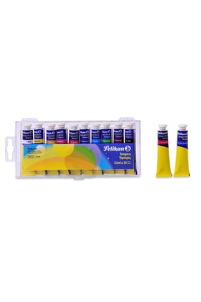 Pelikan Tempera 740/4 T10, Paint Set of 10 Colors, Material Liquid Paint, 12 ml/Color
