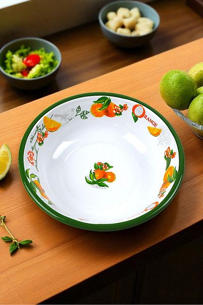 İnci Emaye 20 cm Enameled Bowl Plate, Pit Plate, Salad Plate, Chips Plate