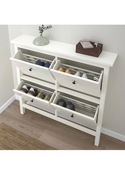 IKEA Hemnes ayakkabı dolabı, beyaz 107x22x101cm 4 bölmeli