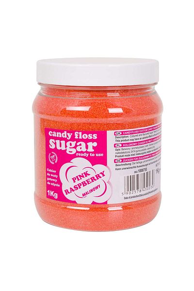 GSG24 Kolorowy cukier do waty cukrowej różowy o smaku malinowym 1kg