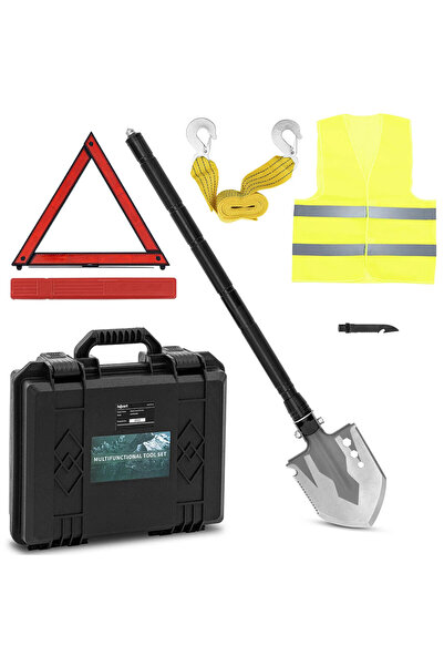 Hillvert Trusă de siguranță, articole esențiale, lopată pentru mașină, campin...