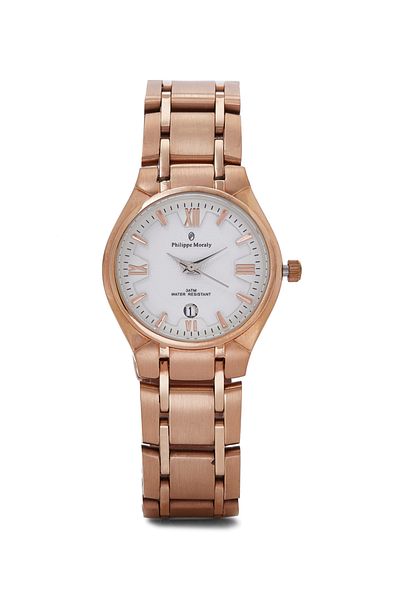 Philippe Moraly Women Water Resistant Stainless Steel Analog Wrist Watch M1132RW