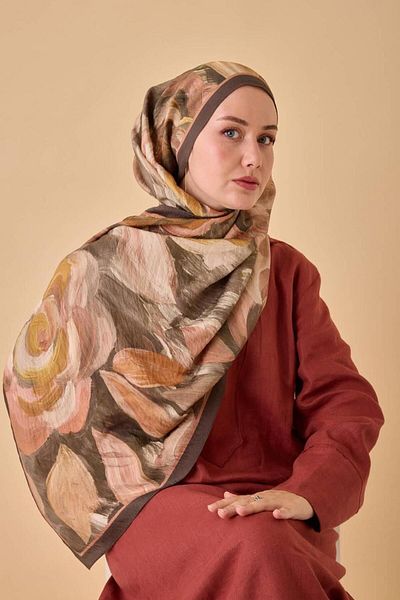 Mahal Silkhome Rose Pattern Mayda Shawl