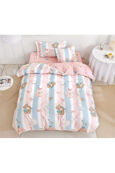 OEM Reversible Bedding Set, Elastic Sheet, Finet, Single, 4 Pieces, 140x200cm, Toys, Multicolor