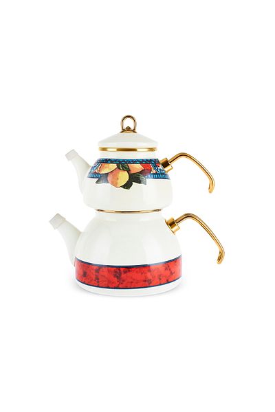 Karaca Amalfi Enamel Teapot Set