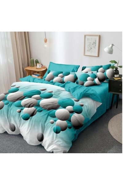 OEM Double Bedding Set, 6 Pieces, 245x250 cm, Multicolor Print