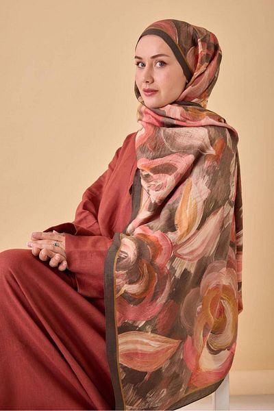 Mahal Silkhome Rose Pattern Mayda Shawl