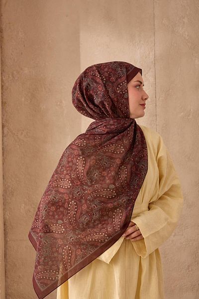 Mahal Silkhome Stripe Edge Shawl Patterned Nariya Shawl