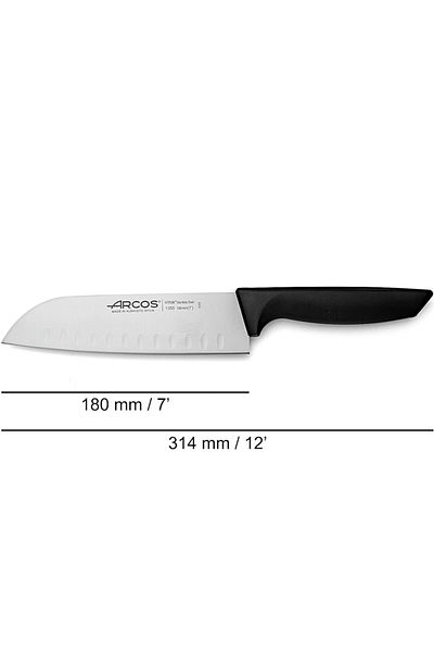 ARCOSS Nóż Santoku ze szlifem kulowym NIZA dł. 180/314 mm