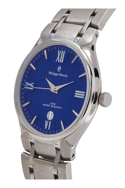 Philippe Moraly Men Water Resistant Stainless Steel Analog Wrist Watch M1131WE