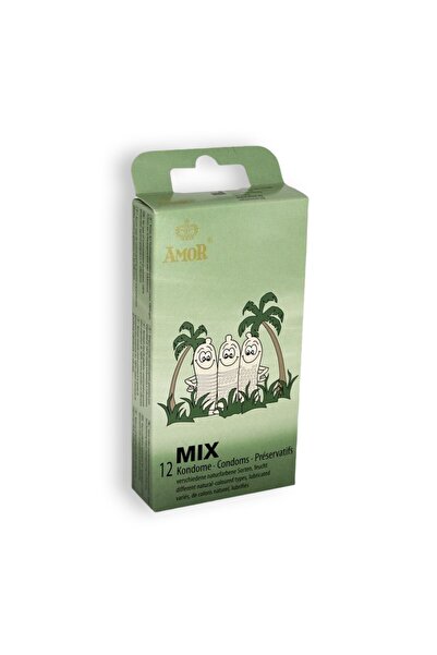 OEM Презервативи Amor MIX, Комплект от 12 броя, 3 текстурирани вида, С лубрик...
