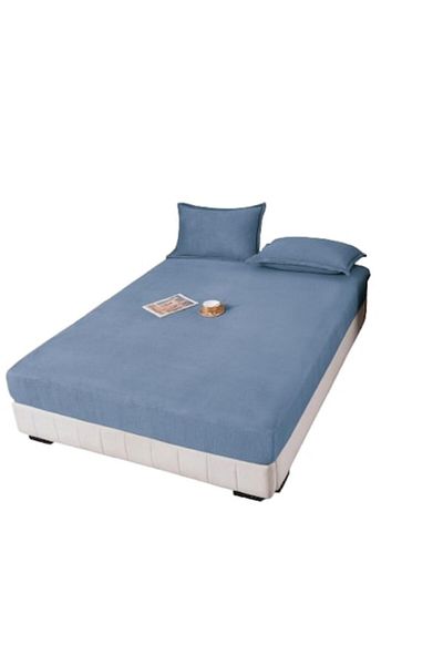 OEM Husa si 2 fete perna, Cocolino, 3 Piese, 160x200cm, Albastru