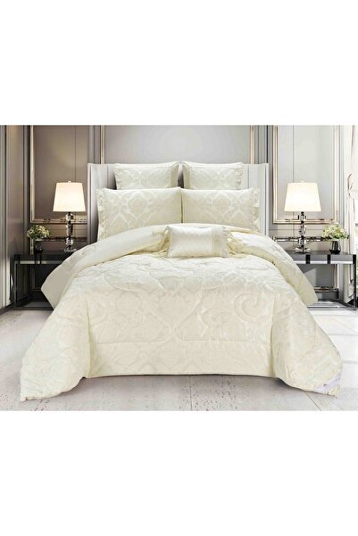 JOJO HOME Double Bed Linen Jojo Home Jacquard Luxury 7 Pieces 180x200cm Off-White