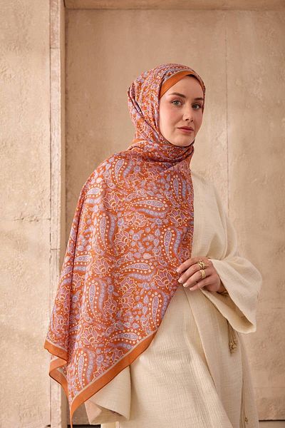 Mahal Silkhome Stripe Edge Shawl Patterned Nariya Shawl