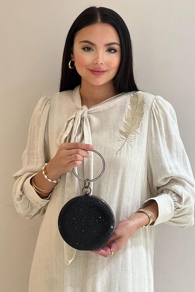 Mahal Round Hand Bracelet Stone Evening Dress Bag