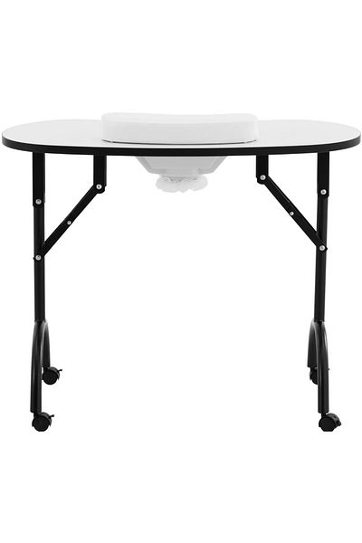 Physa Biurko stolik do manicure kosmetyczny z pochłaniaczem pyłu składany na kółkach 90 x 42 x 73 cm biały