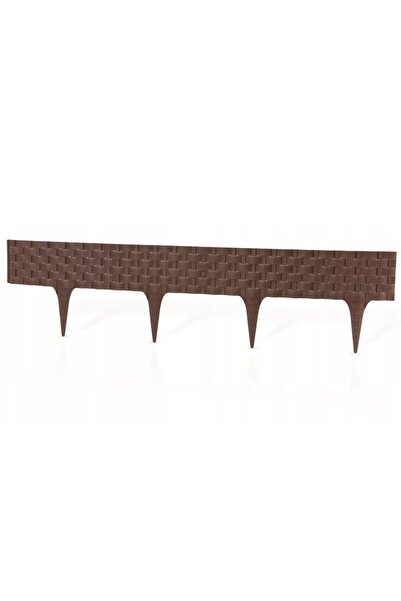PROCART Rattan look palisade, 20x82 cm, 4 ground attachment spikes, dark brown