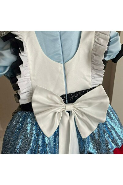 sara tasarım Kız çocuk açık mavi alis elbise, nişan düğün için çocuk elbise, ...