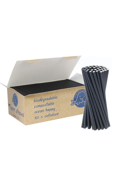 GSG24 Słomki papierowe BIO ekologiczne PAPER STRAWS 6/150mm - czarne 650szt.
