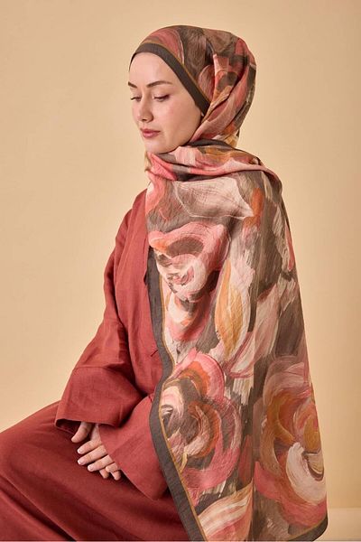 Mahal Silkhome Rose Pattern Mayda Shawl