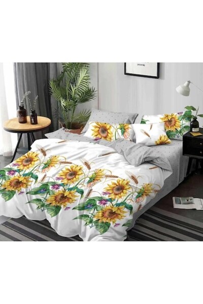 OEM Double Bed Set, Sunflower, 2 Persons, 6 Pieces, Finet, 220x230cm, Multicolor