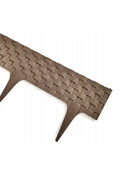 PROCART Rattan look palisade, 20x82 cm, 4 ground attachment spikes, dark brown