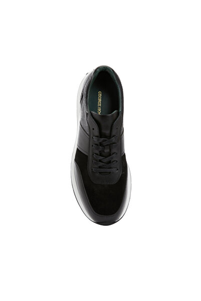 George Hogg Siyah Erkek Deri Sneaker