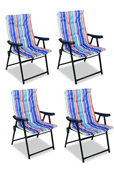 smart home Folding Camping Chair Set of 4 - Lightweight Padded High- Chair fo...