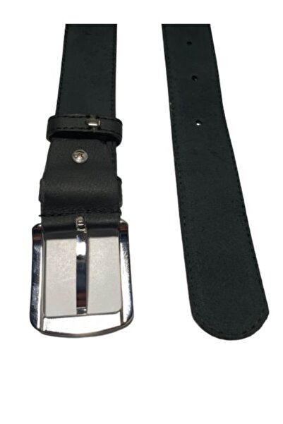 OEM Men's Belt Leather, Black with Straight Buckle, Model XXL, 3.5 cm Width, M4